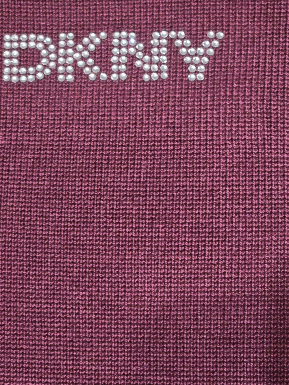 DKNY Short-Sleeve Mock Neck Knit Top in Wine - Picture 4 of 4